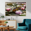 Lotus Flower Wall Art Canvas Print, Water Lily Large Wall