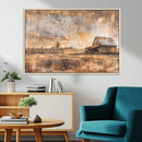 Rustic Farmhouse Wall Art Canvas Print | Barn and Field