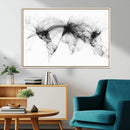 Flight Routes Air Traffic Map Canvas Wall Art - Framed -