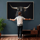 Majestic Longhorn Bull Wall Art Canvas Print – Dark by MyGreatCanvas | Canvas Wall Art Prints | Photo Prints & Wall Decor