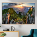 Mountain Sunset Panoramic Wall Art Canvas Print – Framed