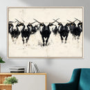 Texas Longhorn Wall Art – Framed Black White Cattle Canvas by MyGreatCanvas | Canvas Wall Art Prints | Photo Prints & Wall Decor
