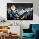 Moonlit Mountain Wall Art Canvas Print – Silhouetted Pines