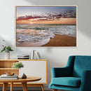 Ocean Sunset Wall Art Canvas Print – Framed Sandy Shore
