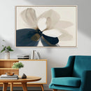 Minimal Flower Wall Art Canvas Print – Framed Beige Bloom
