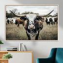 Texas Longhorn Wall Art – Framed Speckled Cow Canvas by MyGreatCanvas | Canvas Wall Art Prints | Photo Prints & Wall Decor