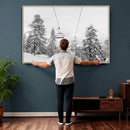 Snowy Ski Lift Wall Art – Framed Winter Forest Canvas by MyGreatCanvas | Canvas Wall Art Prints | Photo Prints & Wall Decor