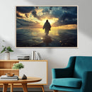 Jesus Walks Wall Art Canvas Print – Framed Divine Sunset by MyGreatCanvas | Canvas Wall Art Prints | Photo Prints & Wall Decor