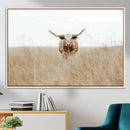 Texas Longhorn Wall Art Canvas Print – Framed Lone Cattle by MyGreatCanvas | Canvas Wall Art Prints | Photo Prints & Wall Decor
