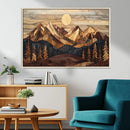 Wood Mountain Landscape Wall Art Canvas Print – Framed