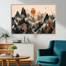 Wood Mountain Landscape Wall Art Canvas Print – Framed