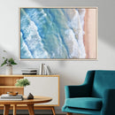 Aerial Ocean View Wall Art Canvas Print – Framed Soft Blue