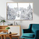 Snowy Ski Lift Wall Art – Framed Winter Mountain Canvas by MyGreatCanvas | Canvas Wall Art Prints | Photo Prints & Wall Decor
