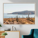 Desert Lake Wall Art – Framed Cactus Mountain Canvas by MyGreatCanvas | Canvas Wall Art Prints | Photo Prints & Wall Decor