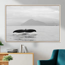 Whale Tail Wall Art – Framed Black White Ocean Canvas by MyGreatCanvas | Canvas Wall Art Prints | Photo Prints & Wall Decor