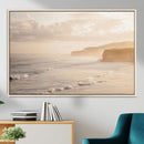 Misty Coastal Wall Art Canvas Print – Framed Golden Sunset by MyGreatCanvas | Canvas Wall Art Prints | Photo Prints & Wall Decor