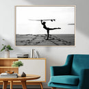 Yoga Surf Wall Art Canvas Print – Framed Black White Shore by MyGreatCanvas | Canvas Wall Art Prints | Photo Prints & Wall Decor