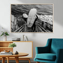 Black and White Surfing Wall Art Canvas Print – Framed by MyGreatCanvas | Canvas Wall Art Prints | Photo Prints & Wall Decor