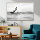 Black and White Surfing Wall Art Canvas Print – Framed Ocean by MyGreatCanvas | Canvas Wall Art Prints | Photo Prints & Wall Decor