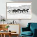 Wild Horses Running Wall Art Canvas Print, Framed Black by MyGreatCanvas | Canvas Wall Art Prints | Photo Prints & Wall Decor