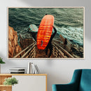 Surfer Stairway Wall Art – Framed Ocean Surf Canvas Artwork, by MyGreatCanvas | Canvas Wall Art Prints | Photo Prints & Wall Decor