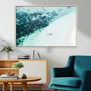 Minimal Beach Wall Art – Framed Ocean Swimming Canvas by MyGreatCanvas | Canvas Wall Art Prints | Photo Prints & Wall Decor