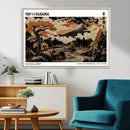 Modern Japanese Wall Art Canvas Print – Framed Abstract