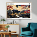 Modern Mount Fuji Wall Art Canvas Print – Framed Abstract