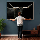 Texas Longhorn Wall Art Canvas Print – Framed Rustic Western