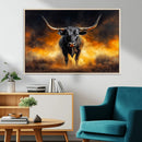 Longhorn Canvas Wall Art Canvas Print – Framed Bold Bull