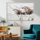 Longhorn Wall Art Canvas Print – Framed Western Cow Rustic