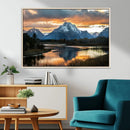Mountain Sunset Wall Art Canvas Print – Framed Alpine
