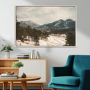 Mountain Landscape Wall Art Canvas Print – Framed Snowy
