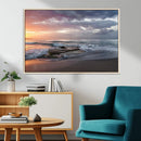 Golden Hour Wall Art Canvas Print – Framed Tranquil Waves