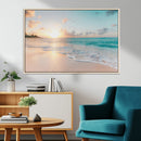 Beach Sunset Wall Art Canvas Print – Framed Ocean Waves