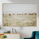 Bison Herd Wall Art Canvas Print – Framed Western Bison