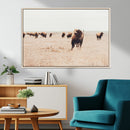 Bison Herd Wall Art Canvas Print – Framed Western Prairie