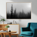Misty Pines Wall Art Canvas Print – Framed Woodland