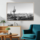 Saguaro Cactus Wall Art Canvas Print – Framed Monochrome