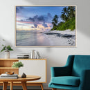 Tropical Beach Wall Art Canvas Print – Framed Sunset Glow