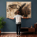 Moose Canvas Wall Art — Rustic Wildlife Painting Print | by MyGreatCanvas | Canvas Wall Art Prints | Photo Prints & Wall Decor