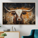 Abstract Longhorn Bull Wall Art Canvas Print – Vintage by MyGreatCanvas | Canvas Wall Art Prints | Photo Prints & Wall Decor
