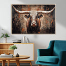 Rustic Longhorn Bull Wall Art Canvas Print – Vintage Western by MyGreatCanvas | Canvas Wall Art Prints | Photo Prints & Wall Decor