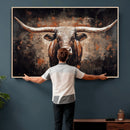 Abstract Longhorn Wall Art Canvas Print – Vintage Western by MyGreatCanvas | Canvas Wall Art Prints | Photo Prints & Wall Decor