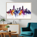 Atlanta Skyline Wall Art Canvas Print – Framed Colorful