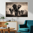 Elephant Family Wall Art Canvas Print, Framed Elephant Wall