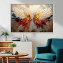 Vibrant Angel Wings Wall Art Canvas Print – Gold Red by MyGreatCanvas | Canvas Wall Art Prints | Photo Prints & Wall Decor