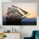Sailing Ship Wall Art Canvas Print – Sunset Ocean Voyage by MyGreatCanvas | Canvas Wall Art Prints | Photo Prints & Wall Decor