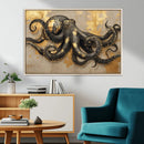 Octopus Black Gold Wall Art Marine Life Ocean Creature by MyGreatCanvas | Canvas Wall Art Prints | Photo Prints & Wall Decor