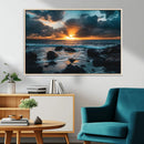 Ocean Sunset Wall Art Canvas Print – Rocky Shore Waves by MyGreatCanvas | Canvas Wall Art Prints | Photo Prints & Wall Decor